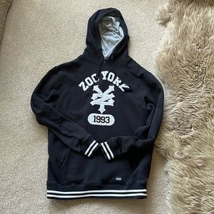 Black zoo, York, extra large, men’s hoodie, gray T-shirt, material lined hood